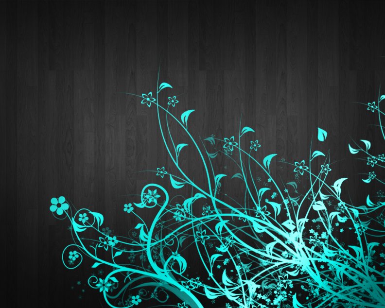 Turquoise Floral Abstract