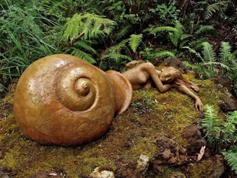 Snail_Woman Fantasy,Napping in the Woods