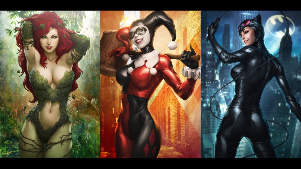 Catwoman, Harley and Poison Ivy