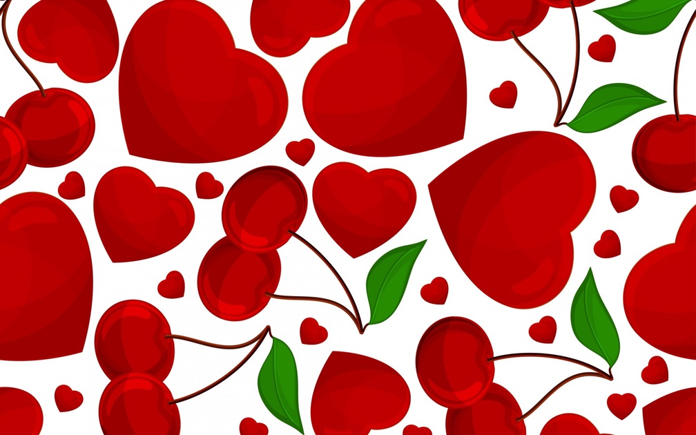 Hearts and cherries