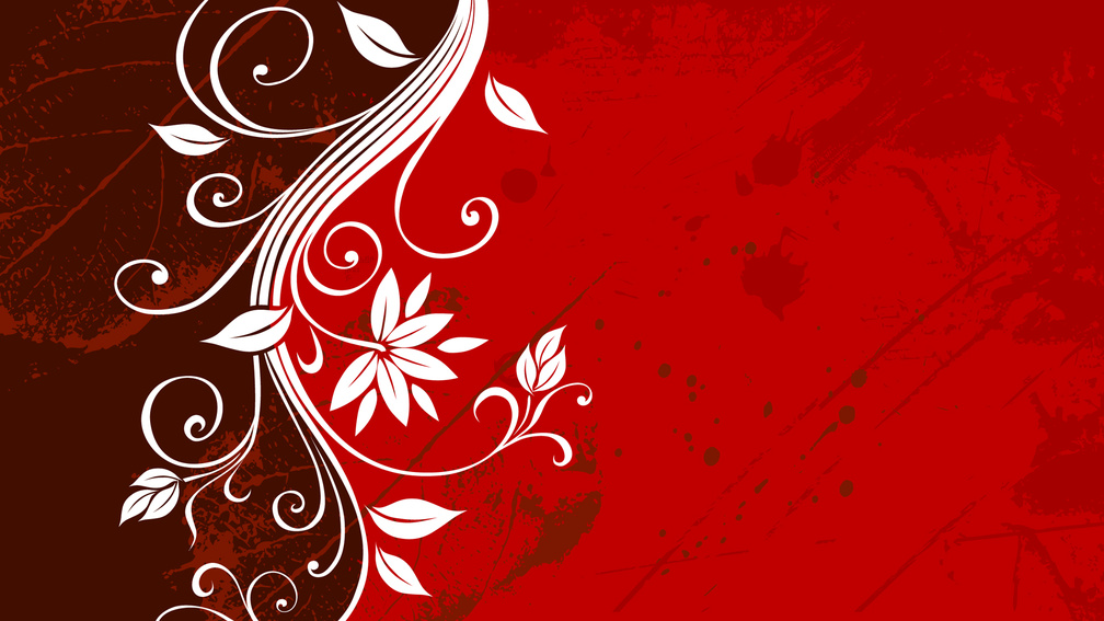 Floral Grunge Leaf _ Red