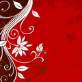 Floral Grunge Leaf _ Red