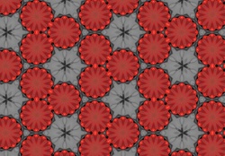 Red on grey floral pattern_abstract