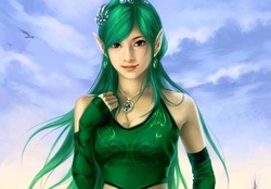 green beautiful elf