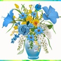 Blue & Yellow Flower Display