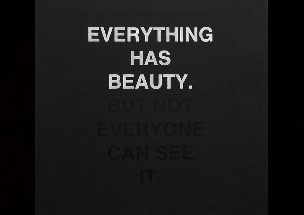 Everything has beauty