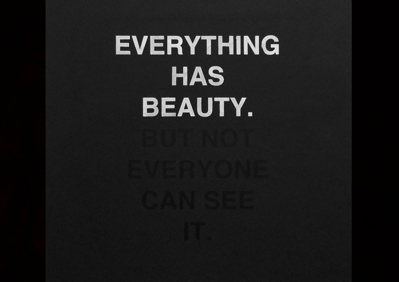 Everything has beauty