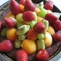Sticky Brownies with Fruit