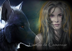 woman wolf fantasy