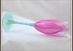 Fluted tulip glass _ pink