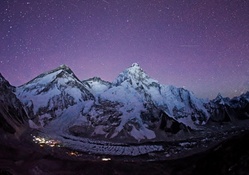 starry sky over alpine scape
