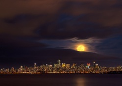 rising moon over vancouver