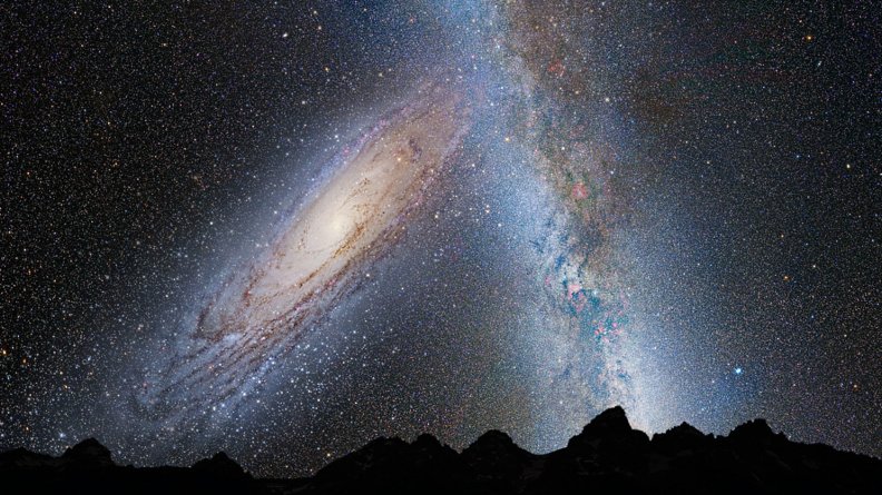 Andromeda collides Milky Way