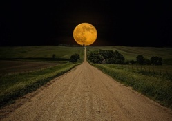 straight road to a super moon