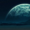 panoramic space planet dark land