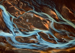 Detail river of Pjorsa Islande