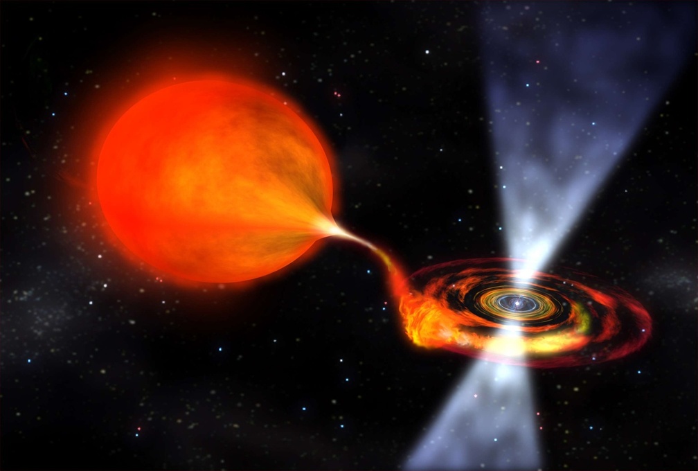 Pulsar and red giant star