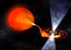 Pulsar and red giant star