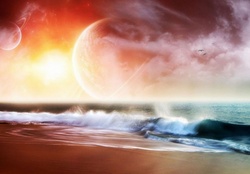 planet beach sunset
