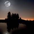 lake in moon light