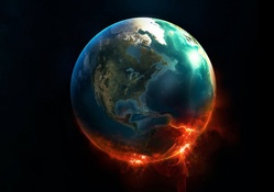 Planet in fire