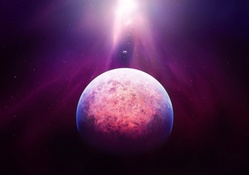 A Planet, Sunlight &amp; Stars in Purple Space
