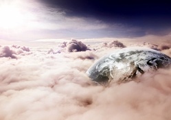 Planet in the clouds