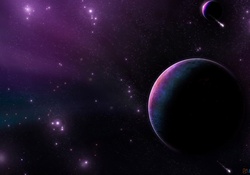 Purple Planets, Stars and Comet