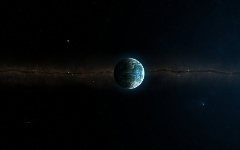 Galactic Nebula and Planet Earth