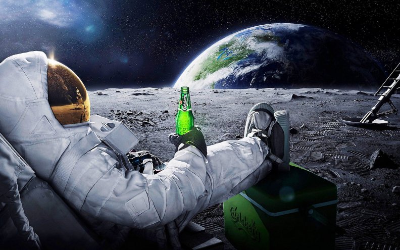 relaxing on the moon