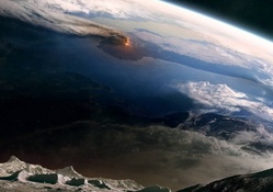 volcano eruption on earth from the moon