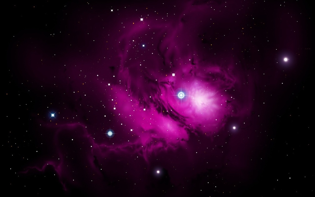 Purple Galactic Nebula and Stars