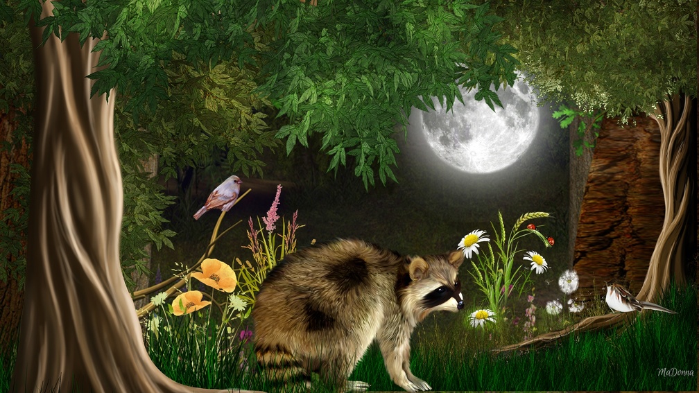 Full Moon Raccoon