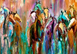 Abstract Horse Herd f1