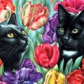 Cats and flowers...