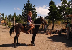 pretty cowgirl on horse