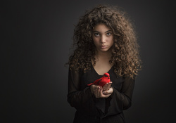 *** Girl with red bird ***