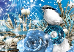 Blue Winter Bird