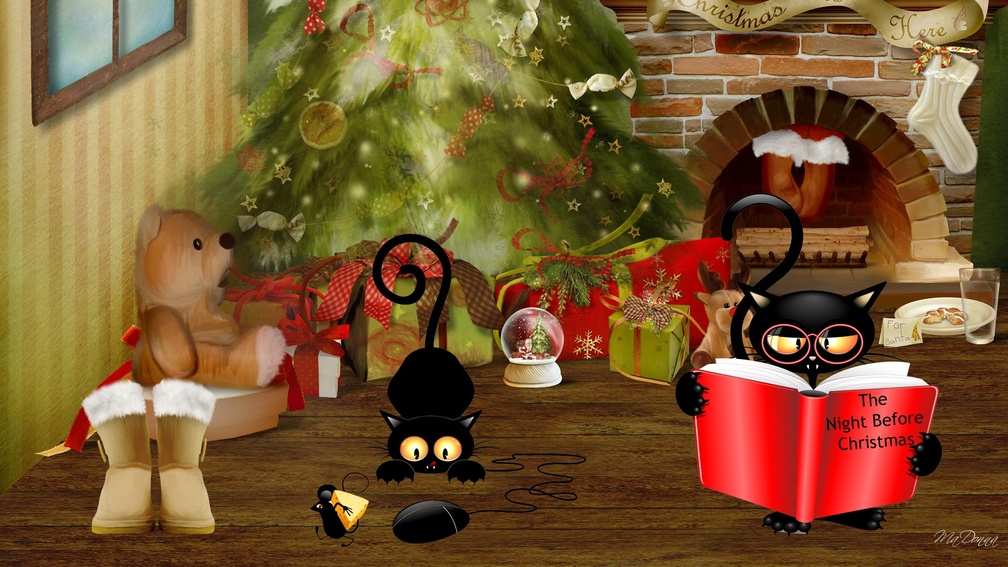 Black Cats Christmas Eve
