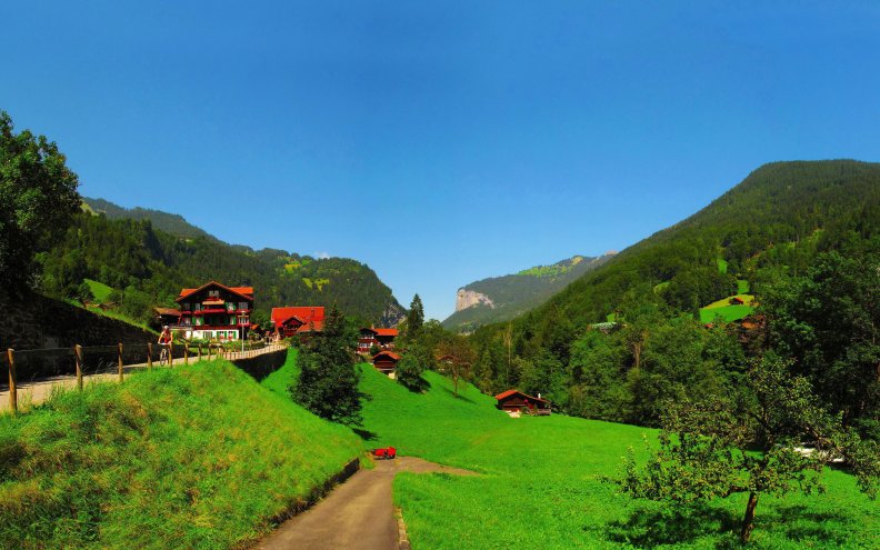 Mountain Village in Switzerland