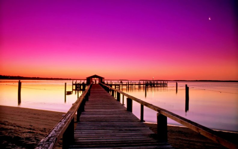 PIER with PINK SKY