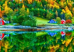 Beautiful Autumn Lake Reflection