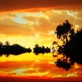 Orange Sundown Reflection