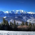 beautiful mountain scene in winter