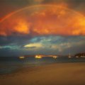 Rainbow, Sunset And Beach