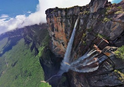magnificent cliff waterfalls in venezuela