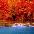 Erawan Waterfalls in Autumn