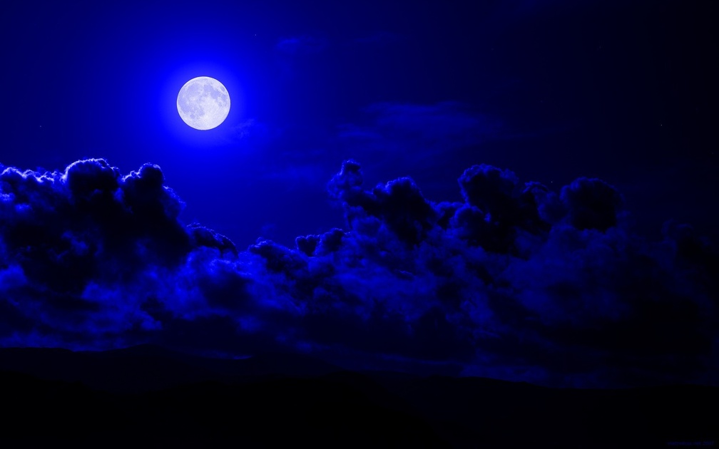 Full Moon on Blue Night