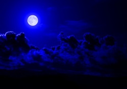 Full Moon on Blue Night