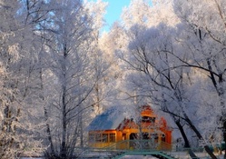 boat house in winter